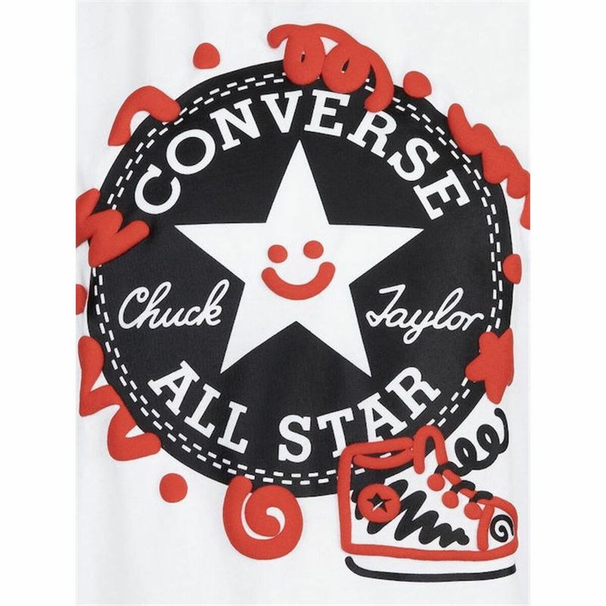 Conjunto Deportivo para Niños Converse Squiggle S/Se+Ft Blanco Rojo 2 Piezas