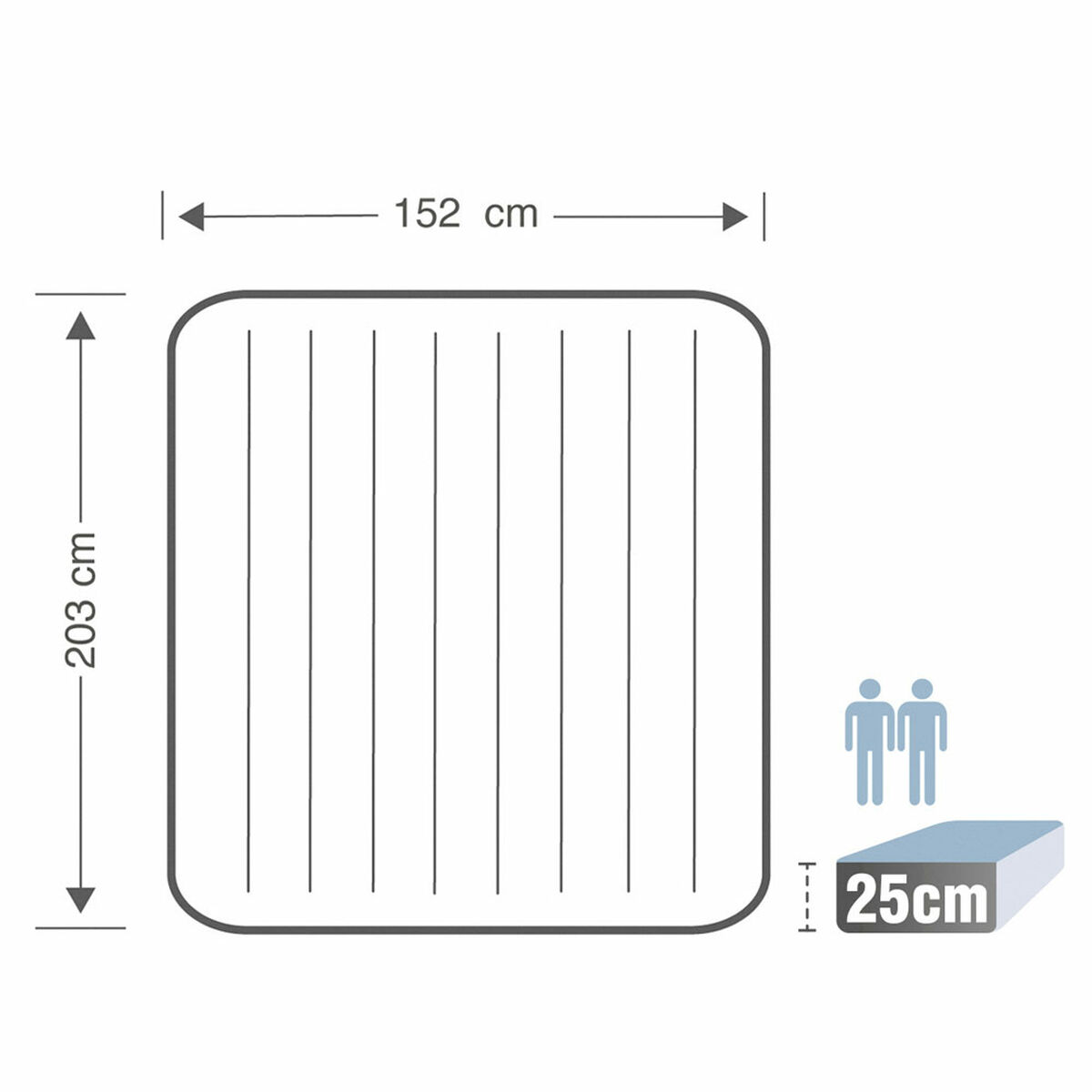 Colchón Hinchable Intex 152 x 25 x 203 cm