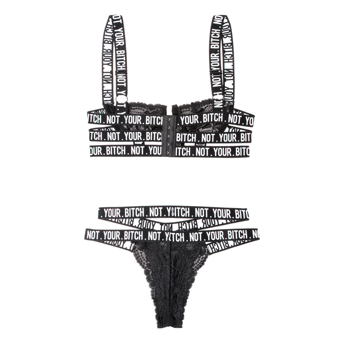 Conjunto de Lencería Fantasy Lingerie Negro (L/XL)