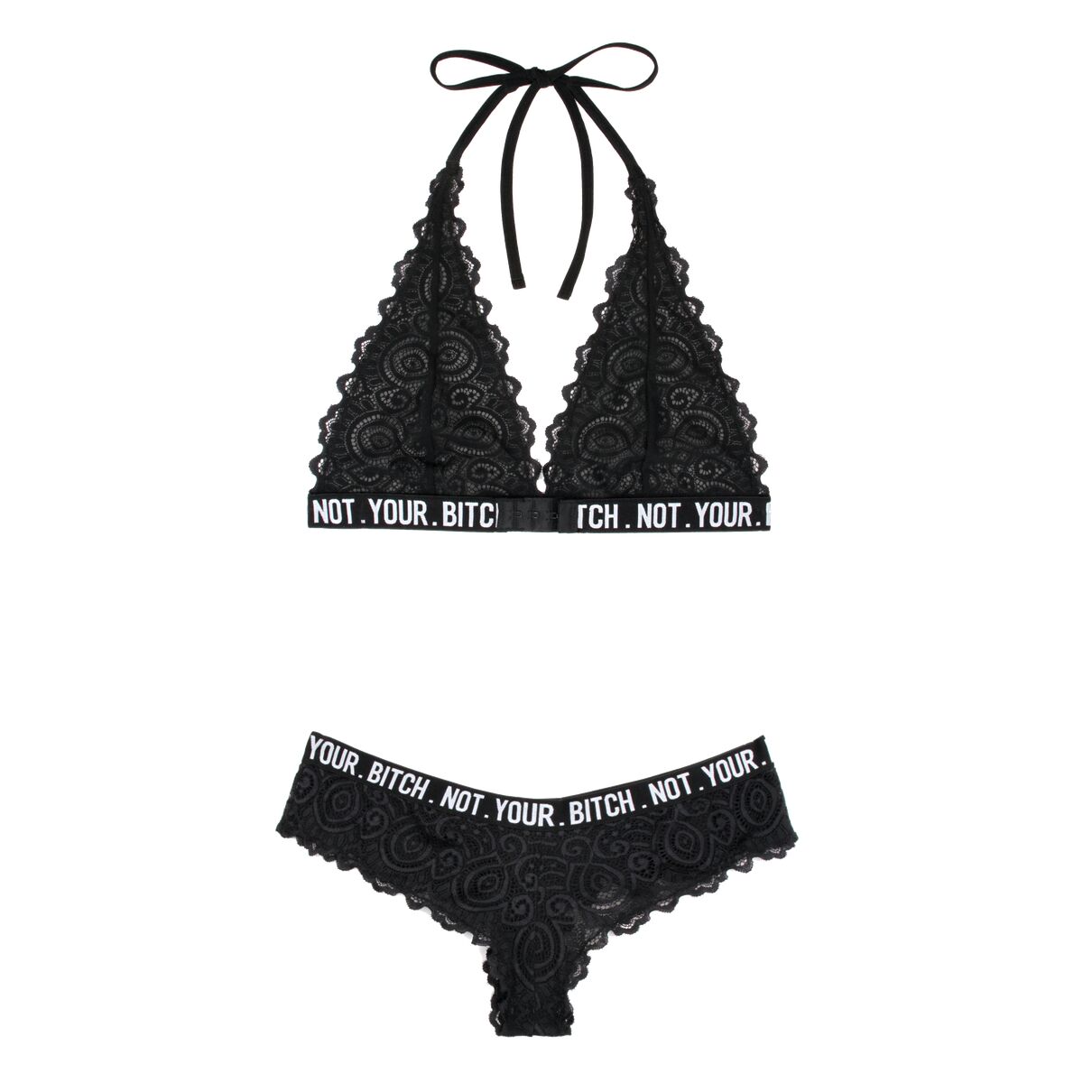 Conjunto de Lencería Fantasy Lingerie Negro (S/M)
