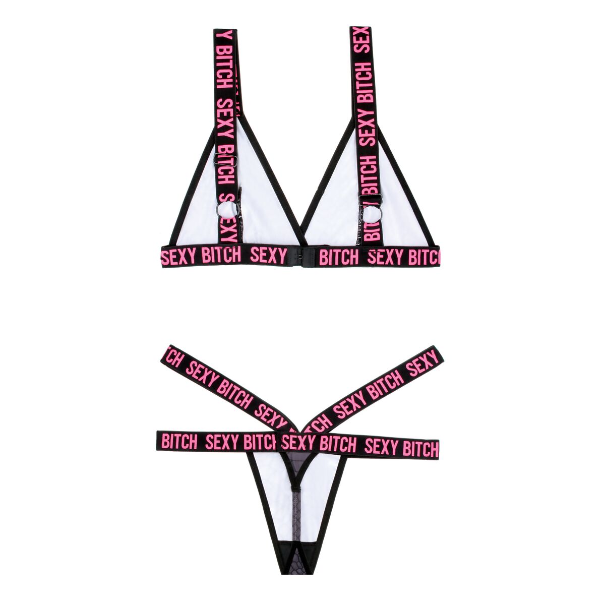 Conjunto de Lencería Fantasy Lingerie Negro (L/XL)