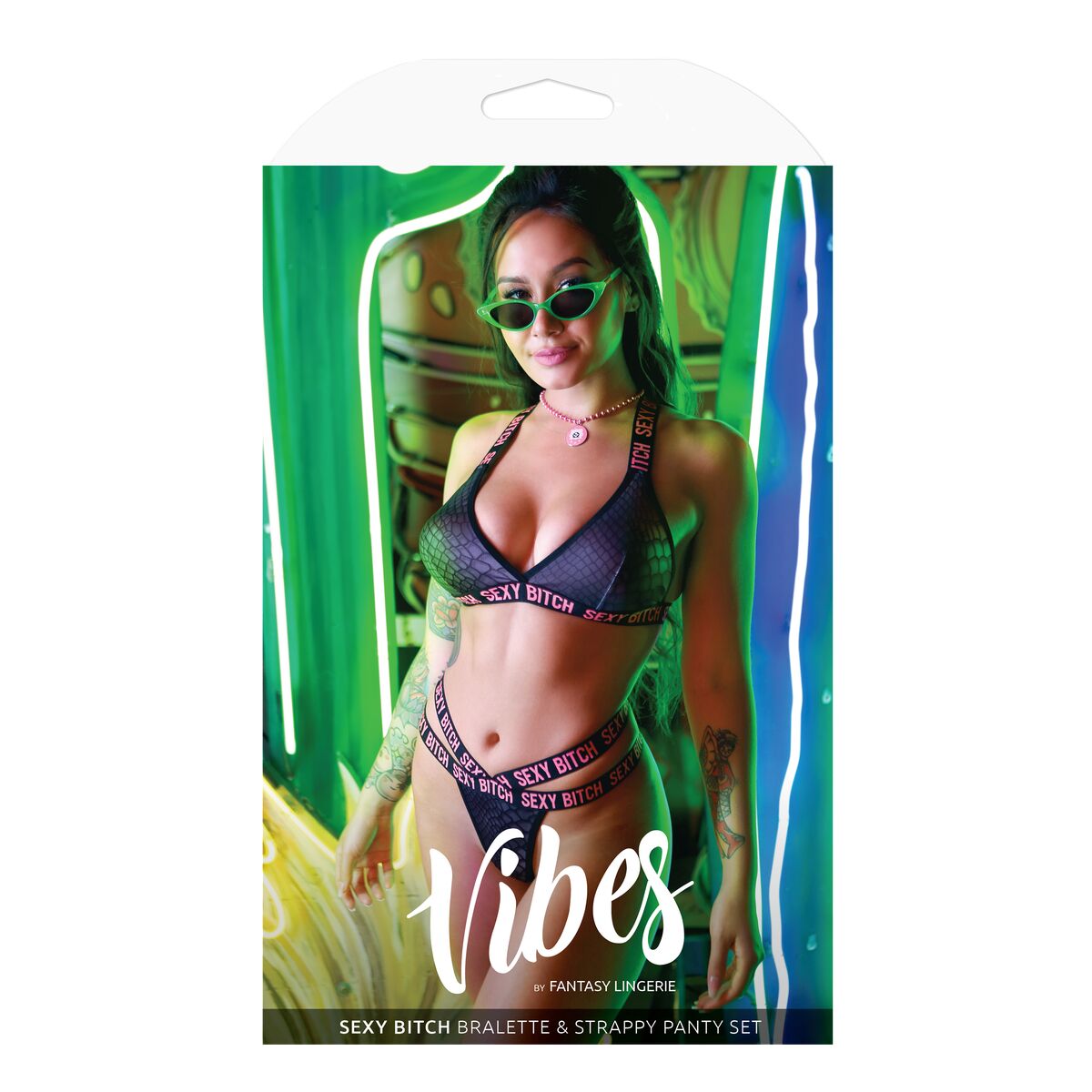 Conjunto de Lencería Fantasy Lingerie Negro (L/XL)