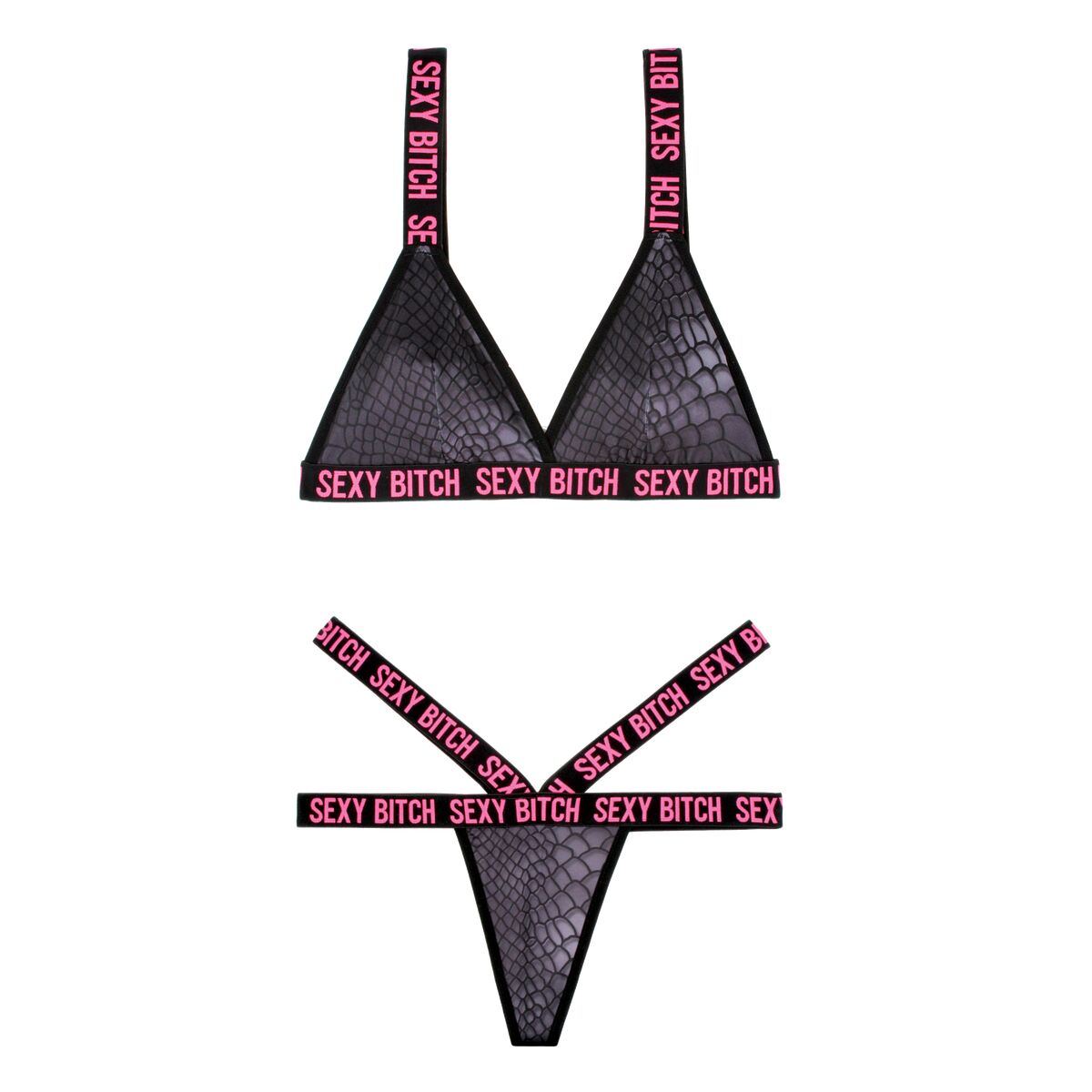 Conjunto de Lencería Fantasy Lingerie Negro (S/M)