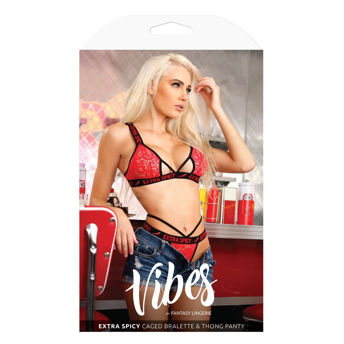 Conjunto de Lencería Fantasy Lingerie Rojo (S/M)