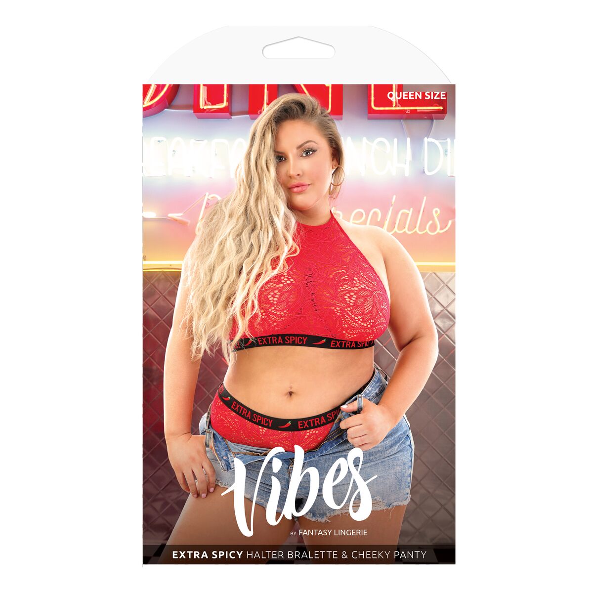 Conjunto de Lencería Fantasy Lingerie Rojo (Queen size) (Queen)