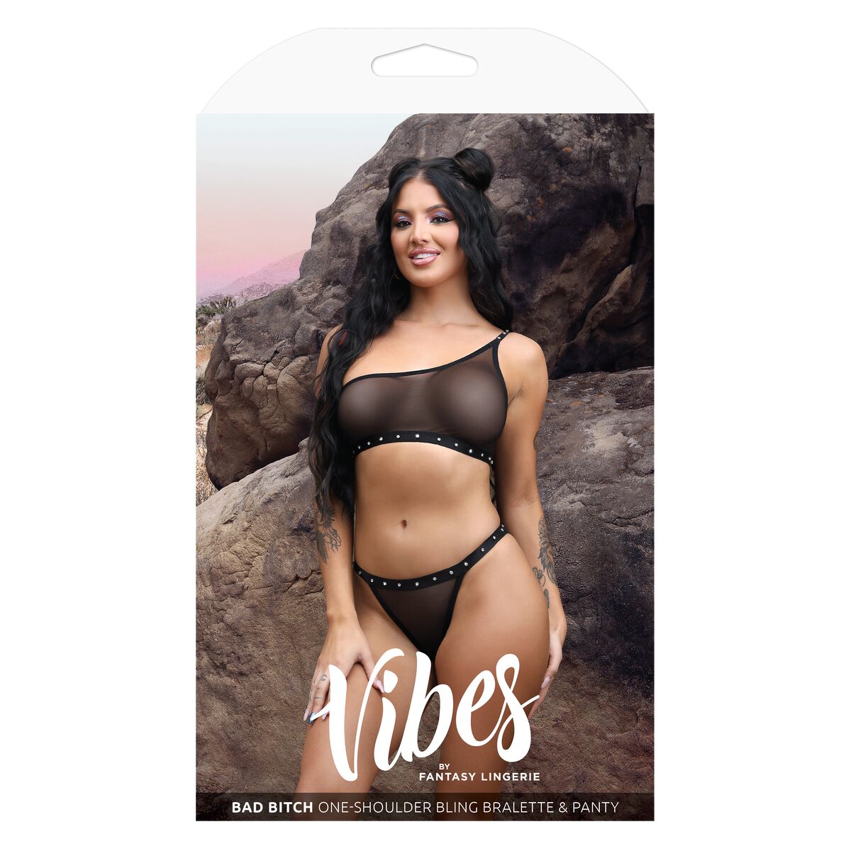 Conjunto de Lencería Fantasy Lingerie Negro (L/XL)