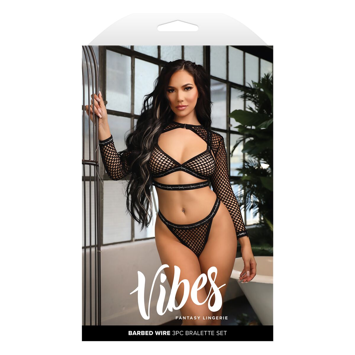 Conjunto de Lencería Fantasy Lingerie Negro (S/M)