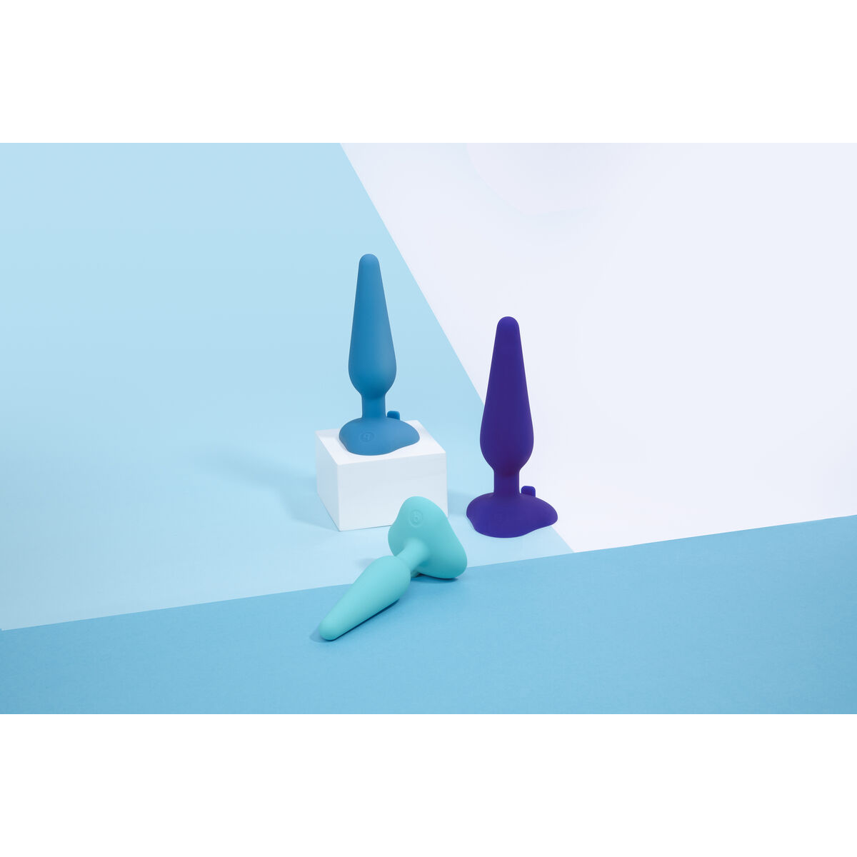 G-Plug Pequeño Neon Rosa B-Vibe Azul (10 cm) (12 cm)