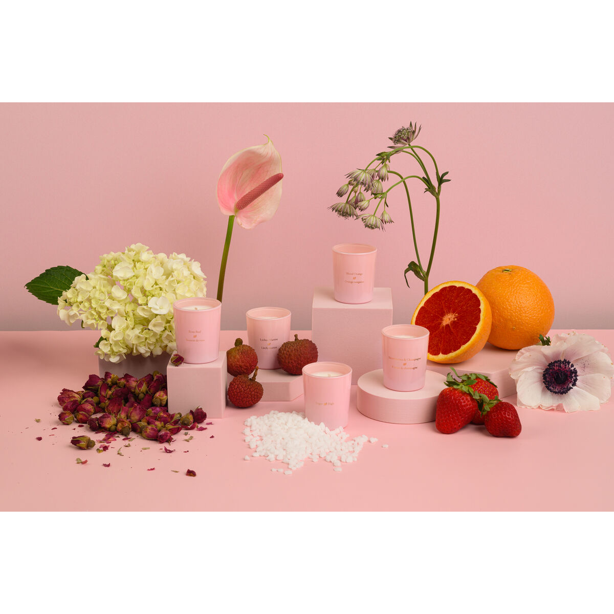 Vela de Masaje Highonlove Naranja Rosa Champán de Fresa Lichi 35 ml