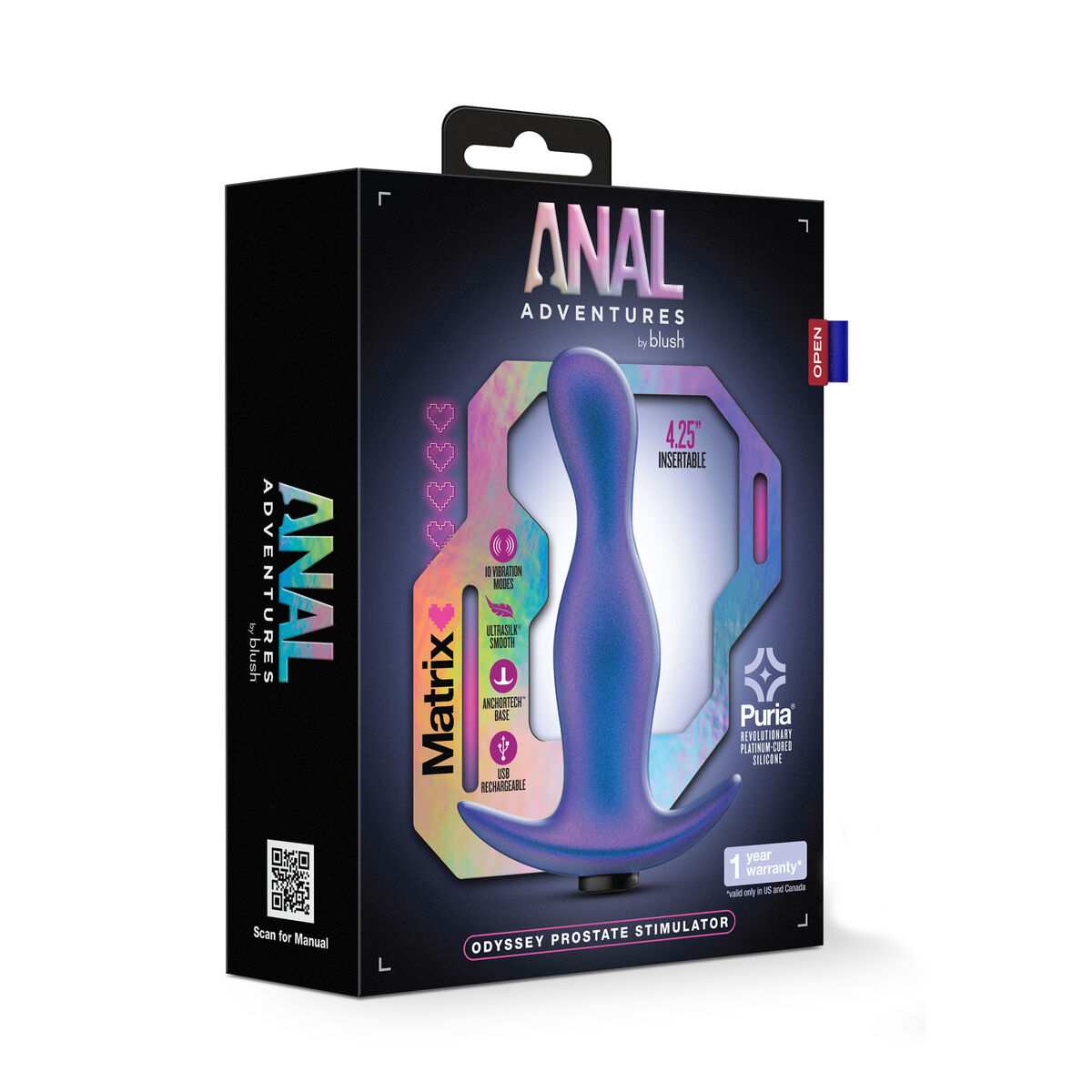 Vibrador Anal Negro Blush Anal Adventures Morado