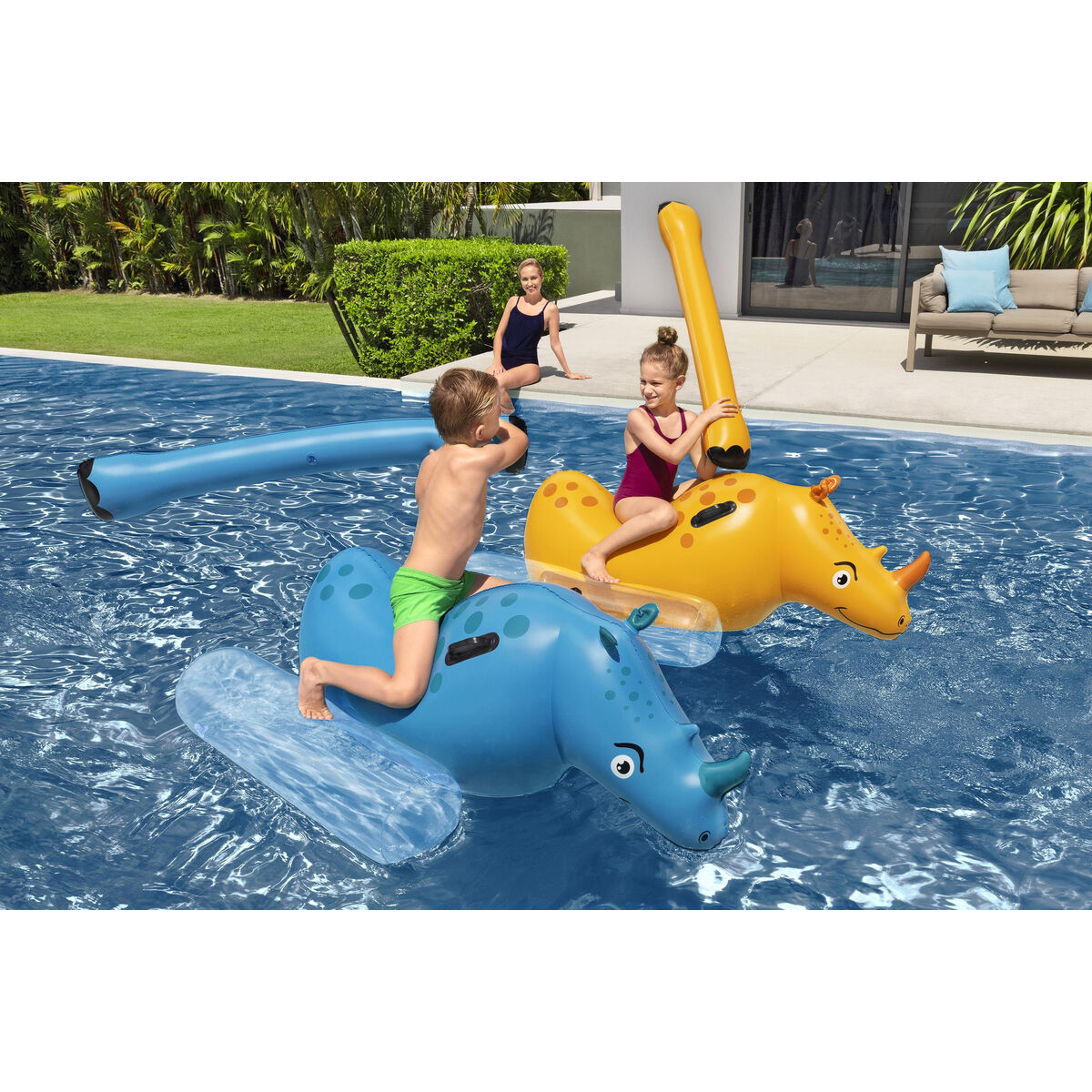 Bestway Juego Flotante Lucha de Rinocerontes 153x77 cm +3 Años Piscina 41522