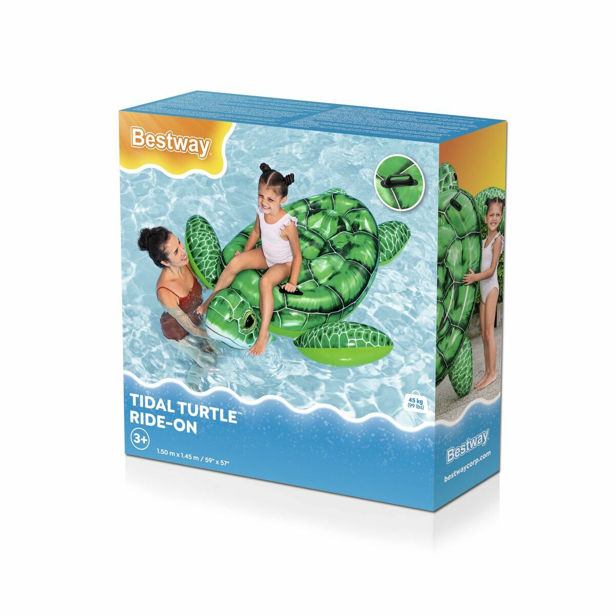 Bestway Figura Hinchable Tortuga con Asas 150x145 cm +3 Años Playa y Piscina 41524