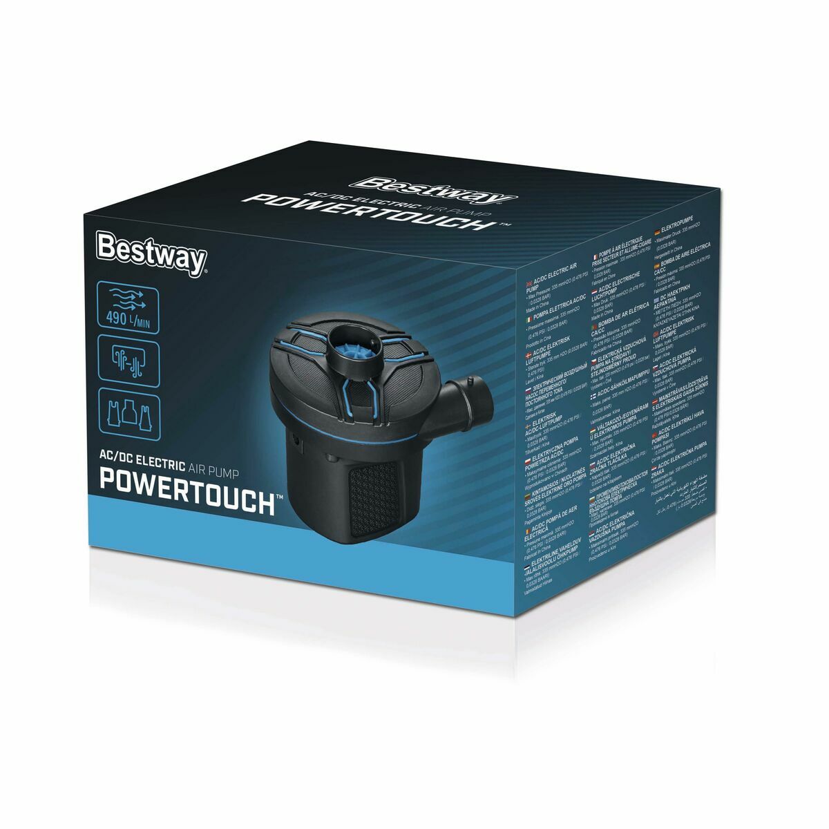 Bestway Hinchador Electrico Enchufe y Mechero 11,3x10,1x10,7 cm 490 Litro/Minuto Hinchable y Camping 62255