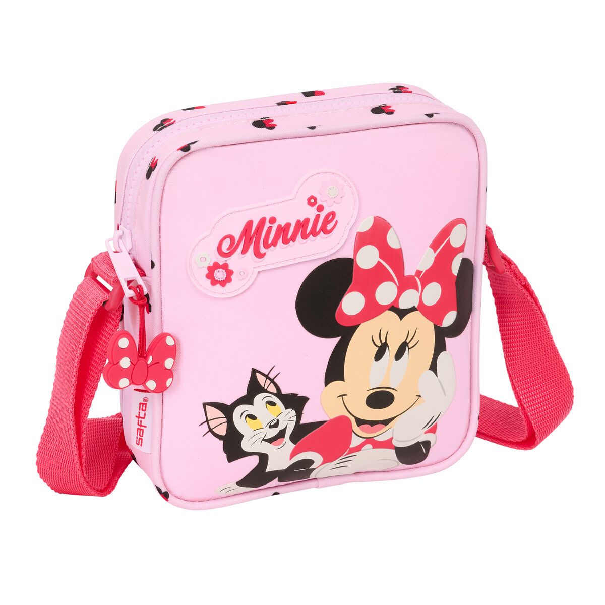 Bolso Bandolera Minnie Mouse Naive Rosa 16 x 18 x 4 cm