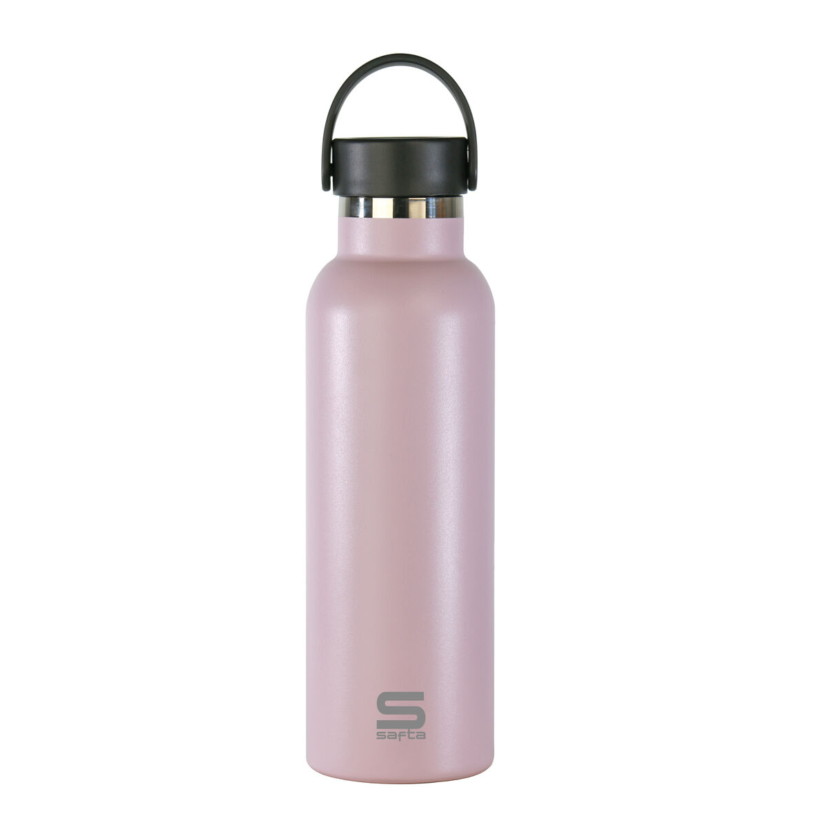 Botella Térmica Safta Rosa empolvado Rosa Silicona Acero Inoxidable