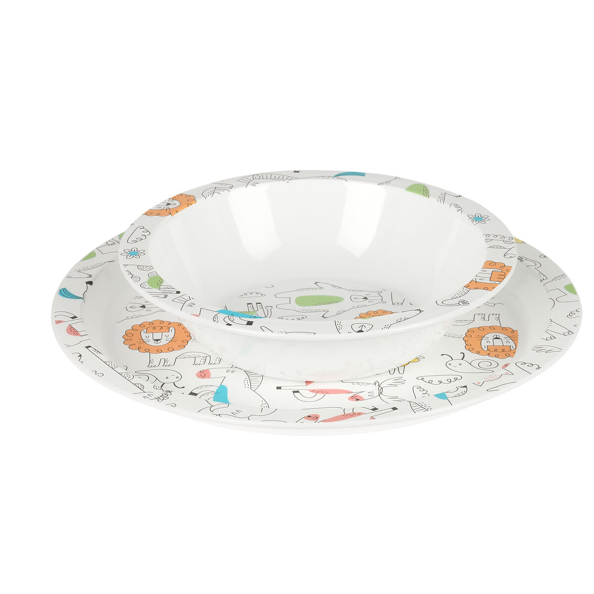 Set de vajilla infantil Safta Zoo Poliéster 26 x 26 x 9 cm