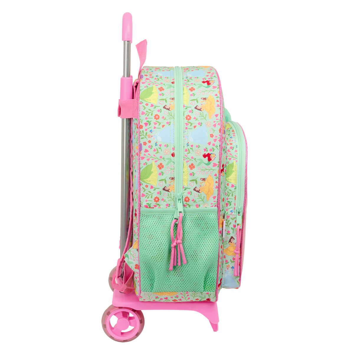 Mochila Escolar Disney Princess Bloom Verde Rosa 33 x 42 x 14 cm