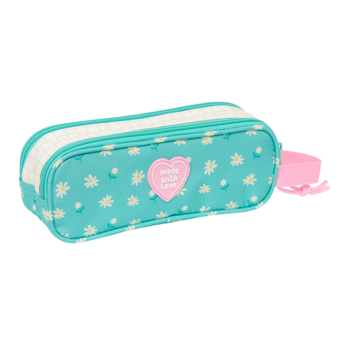 Portatodo Doble Peppa Pig Pretty flowers Amarillo Menta 21 x 8 x 6 cm