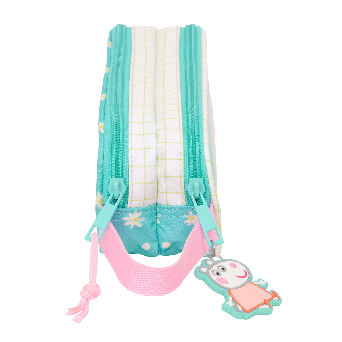 Portatodo Doble Peppa Pig Pretty flowers Amarillo Menta 21 x 8 x 6 cm