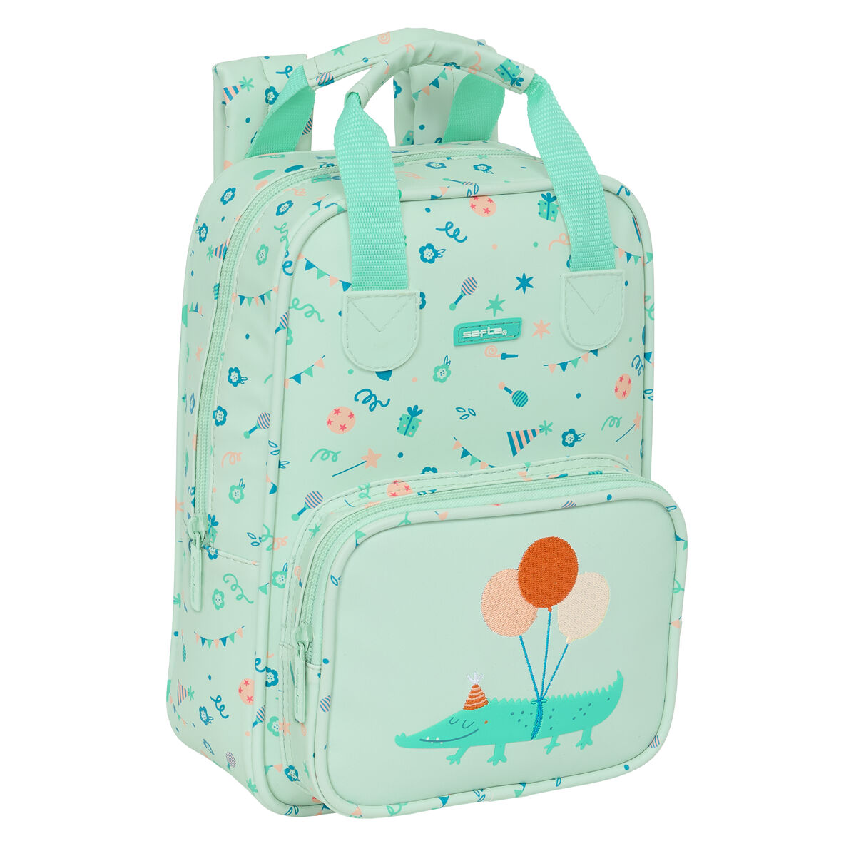 Mochila Infantil Safta Fiesta Verde 20 x 28 x 8 cm