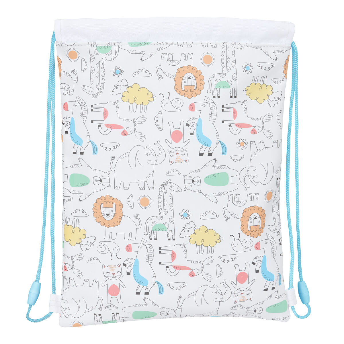 Bolsa Mochila con Cuerdas Safta Zoo Beige 26 x 34 x 1 cm