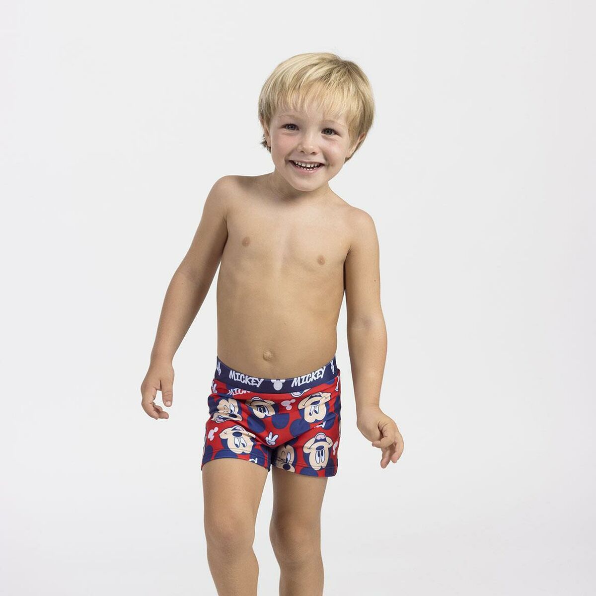 Bañador Boxer Para Niños Mickey Mouse Rojo