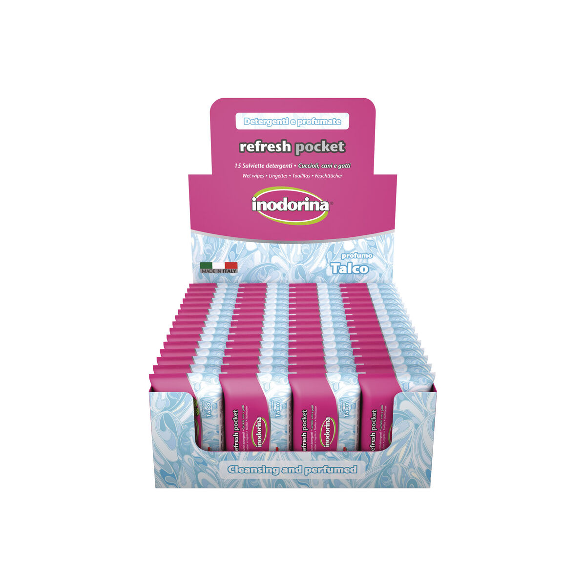 Toallitas Húmedas para Mascotas Inodorina Talco 60 unidades