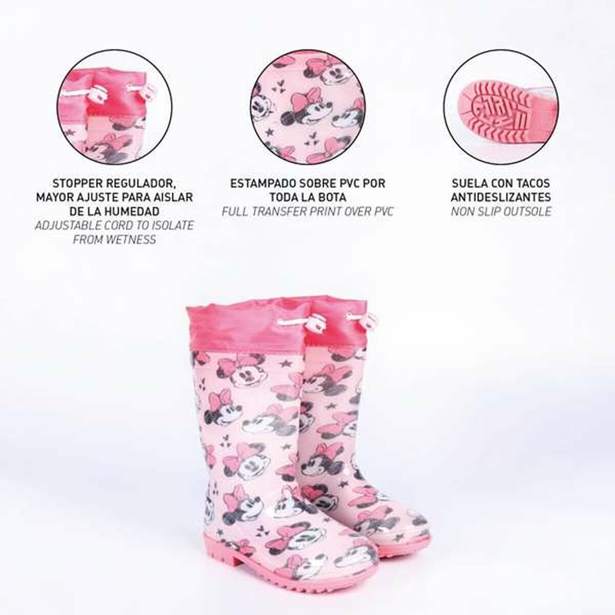 Botas de Agua Infantiles Minnie Mouse Rosa
