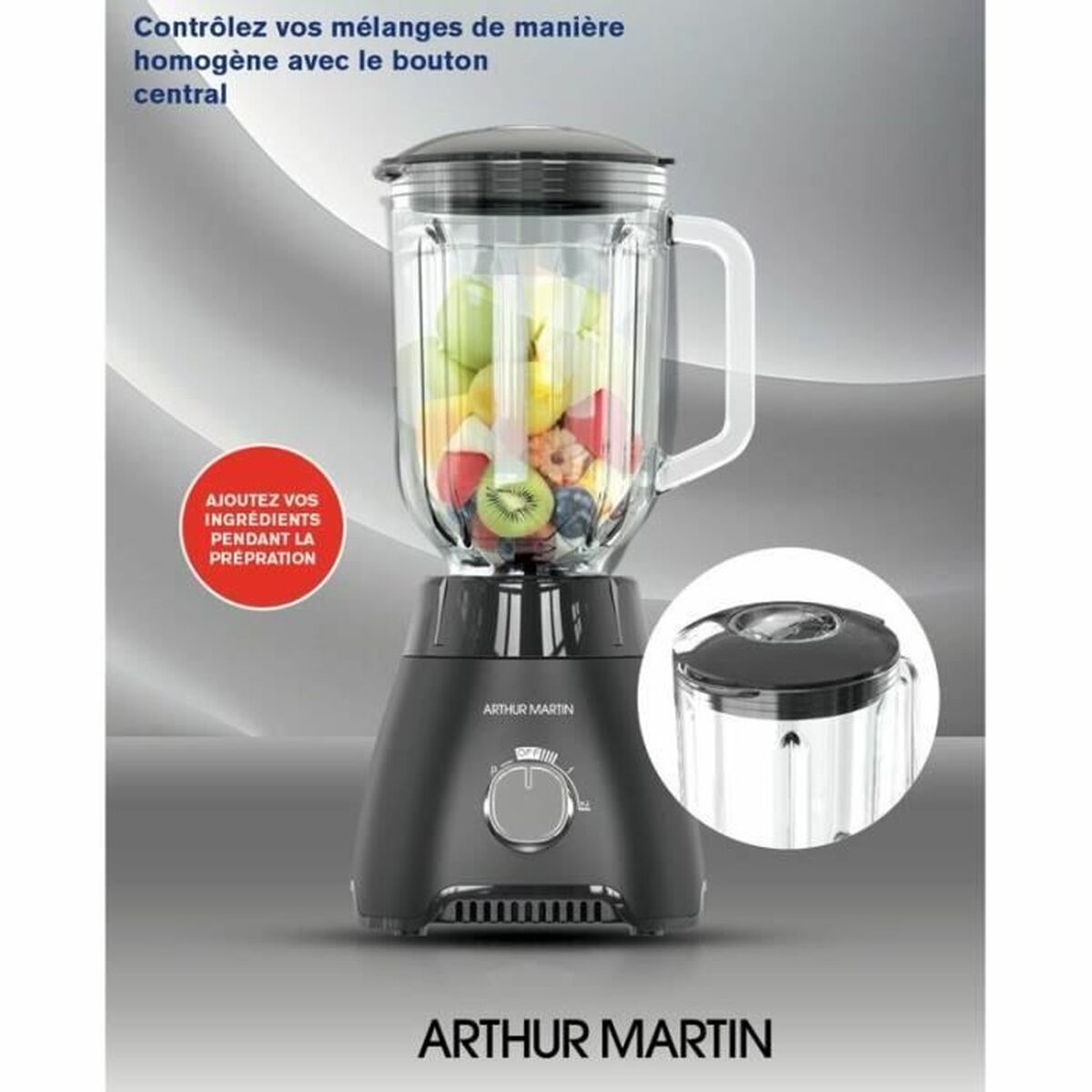 Batidora de Vaso Arthur Martin AMPB40 Transparente 400 W 1,5 L