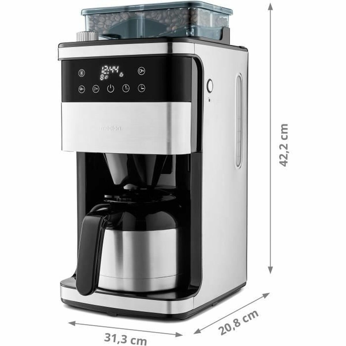 Cafetera de Goteo Medion 1000 W Plateado 1 L
