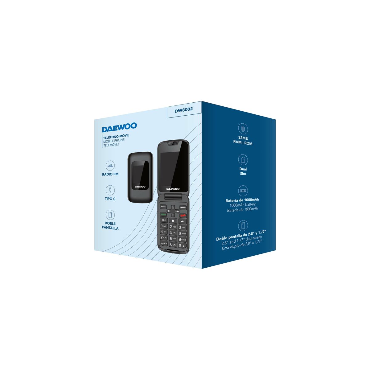 Teléfono Móvil para Mayores Daewoo 2,8" 32 GB Negro
