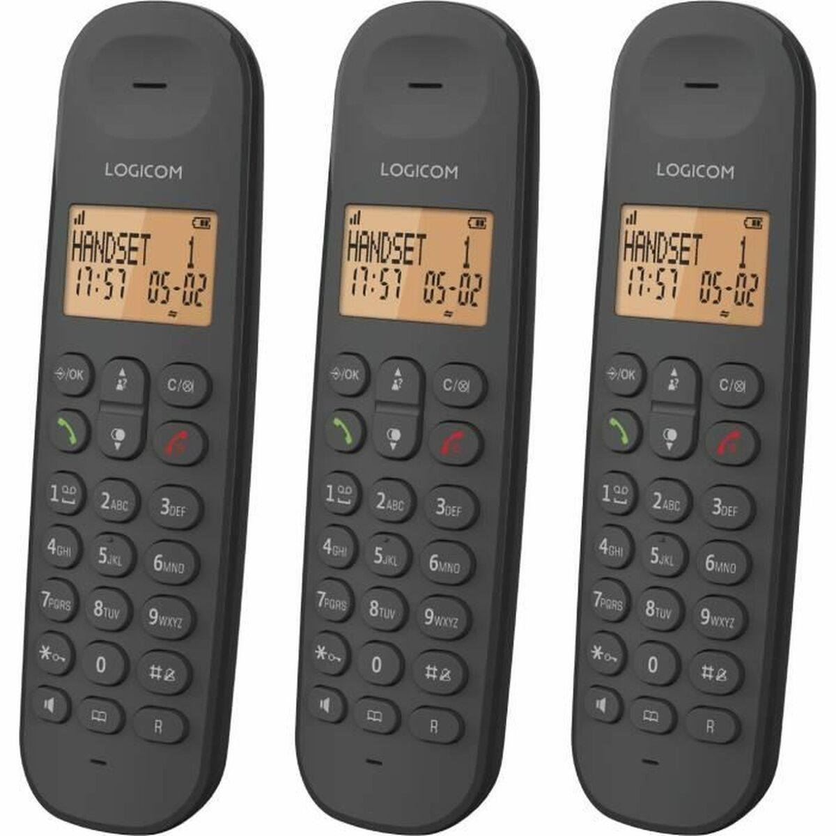 Teléfono Inalámbrico Logicom ILOA 350 TRIO Negro