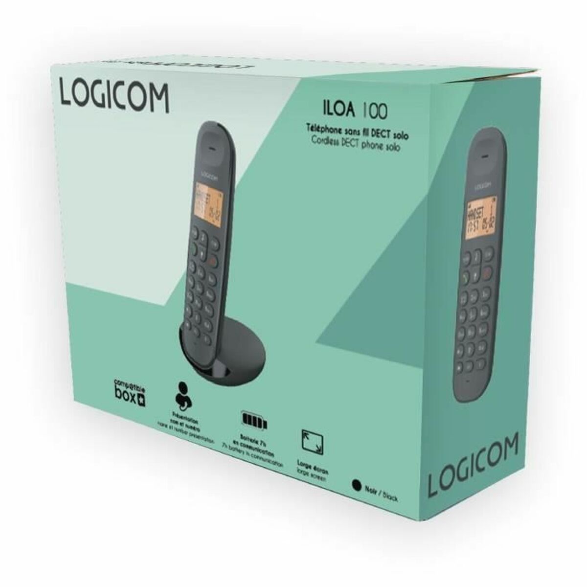 Teléfono Inalámbrico Logicom ILOA 150 SOLO Gris