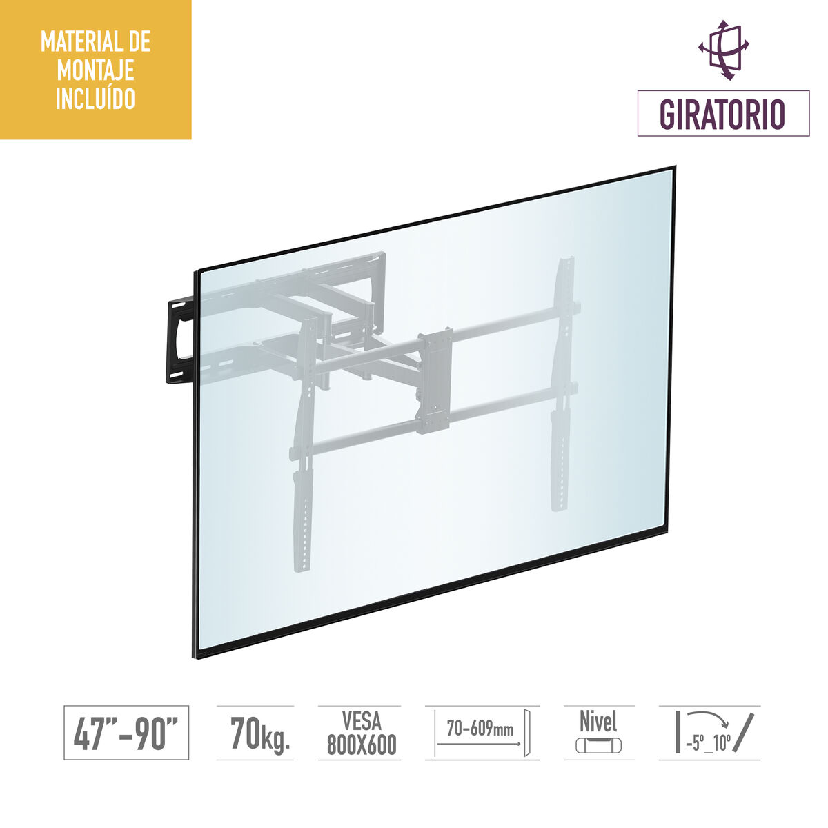 Soporte TV TM Electron 90" 70 Kg