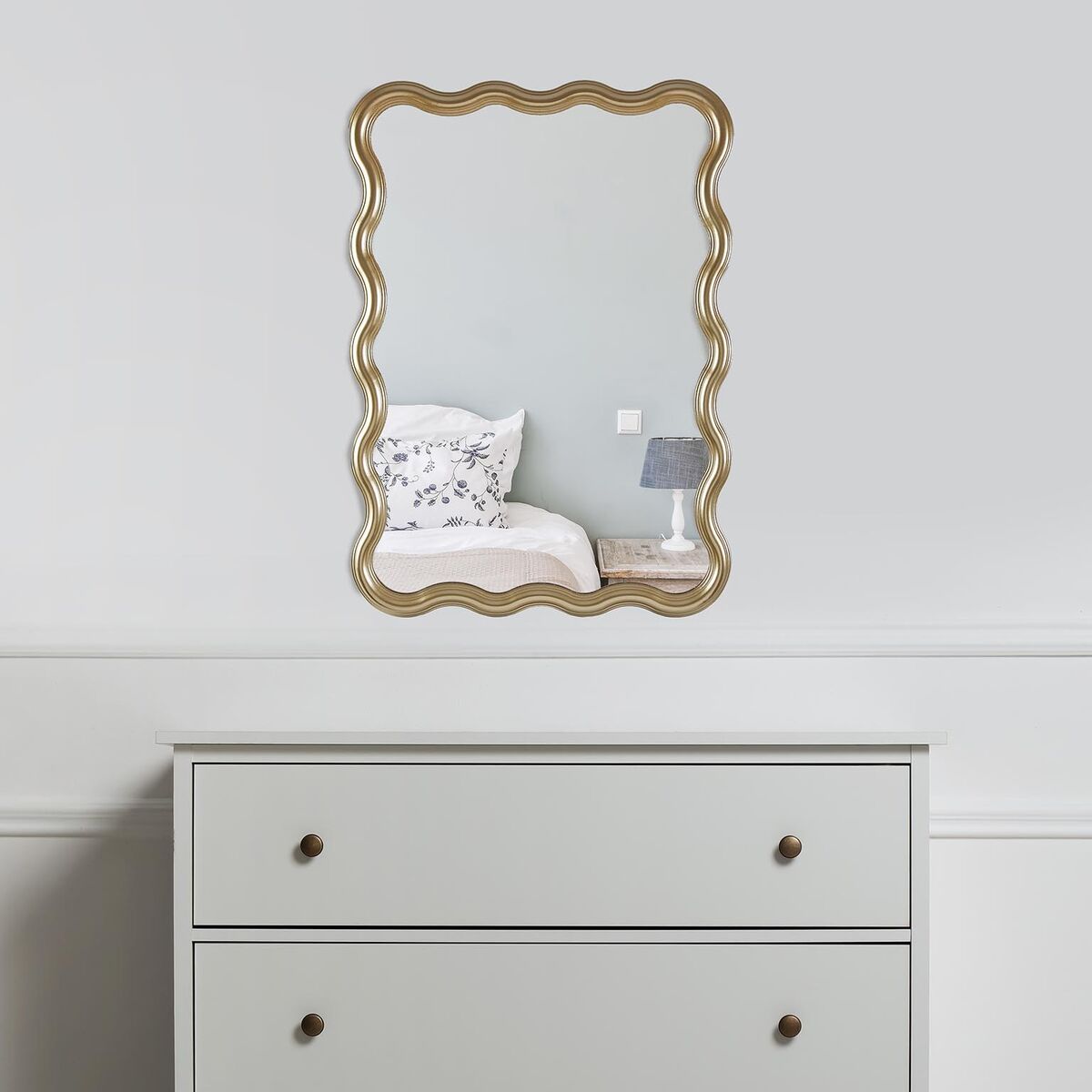 Espejo de pared Versa Dorado 2,6 x 70,2 x 50,2 cm