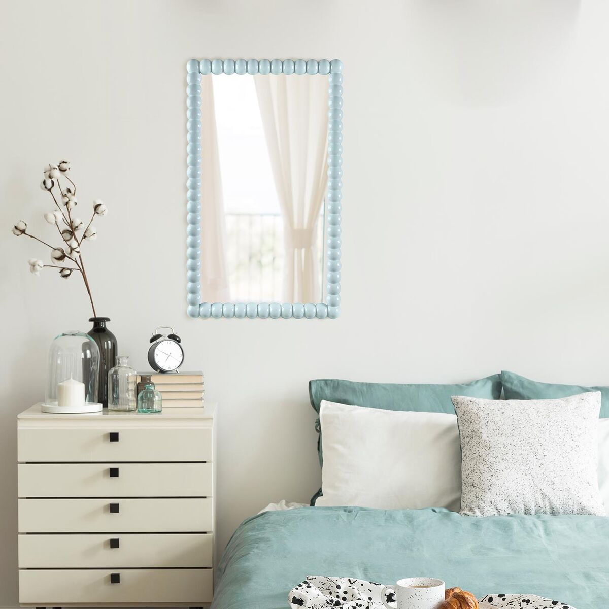 Espejo de pared Versa Azul 3,8 x 76 x 45,5 cm