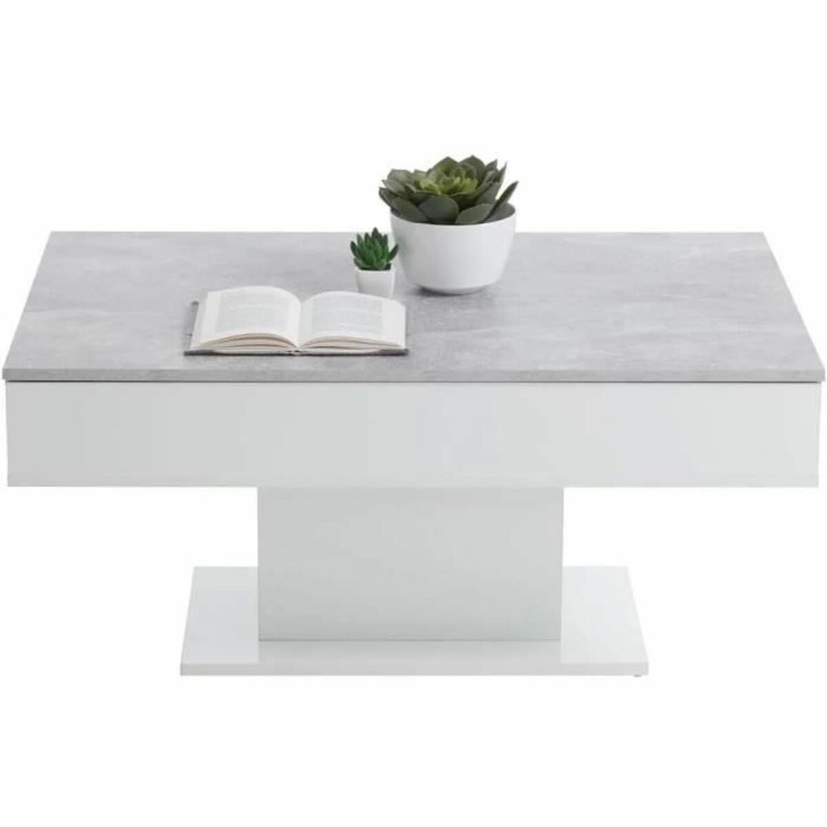 Mesa de Centro FMD Blanco Gris