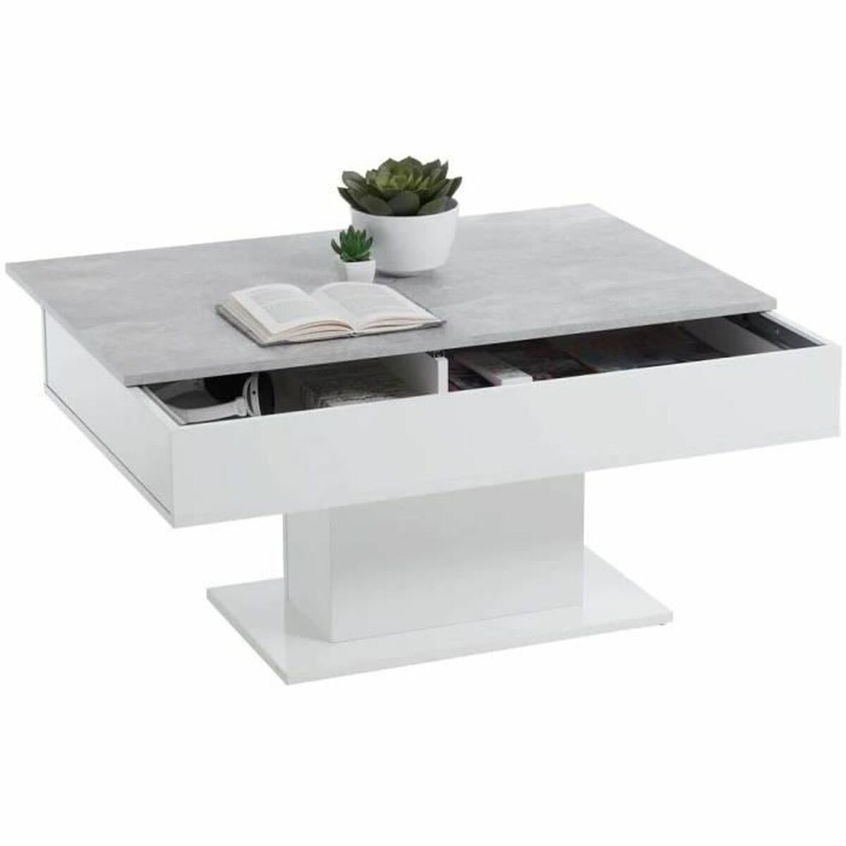 Mesa de Centro FMD Blanco Gris