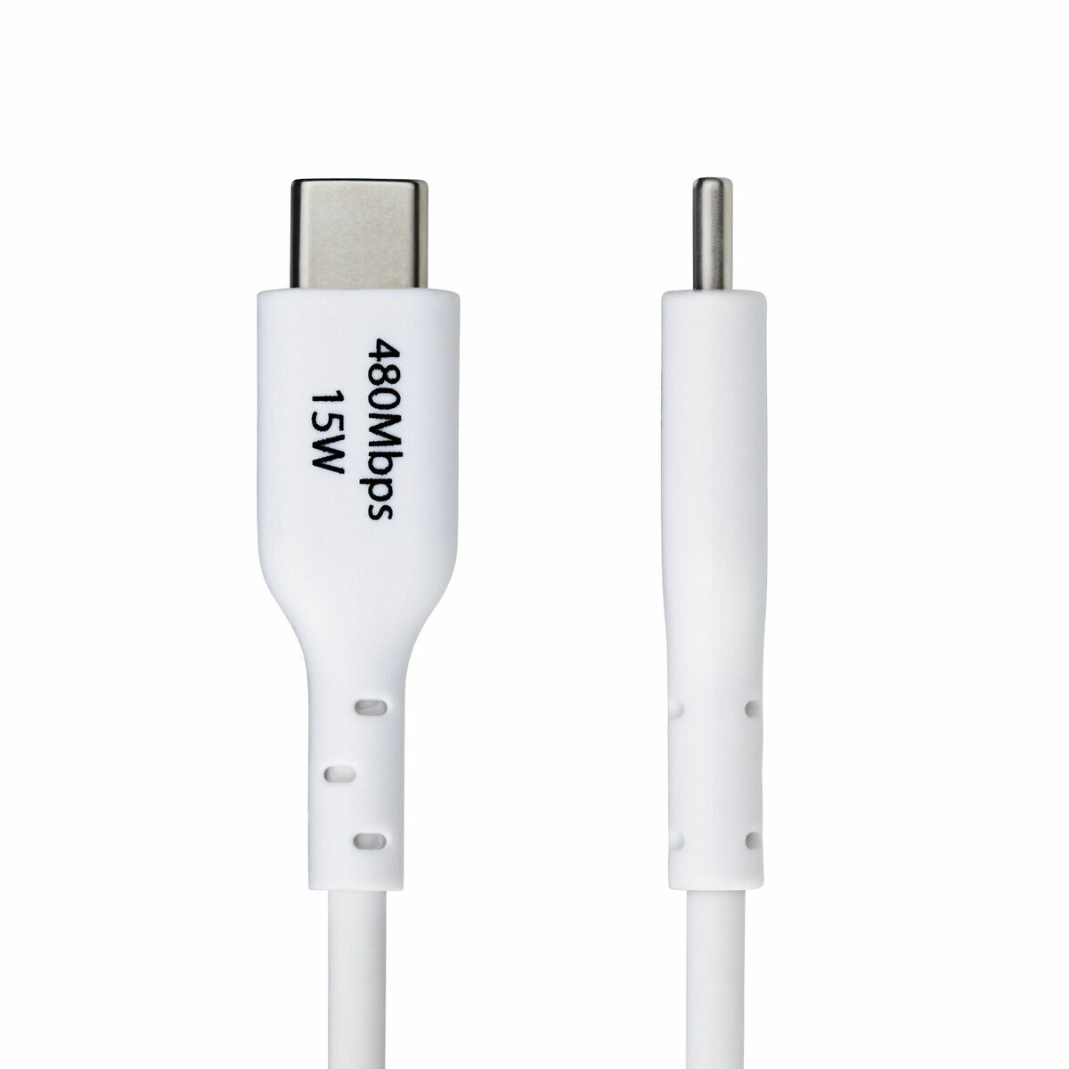 Cable USB Startech USB2AC1MNCWHE Blanco 1 m