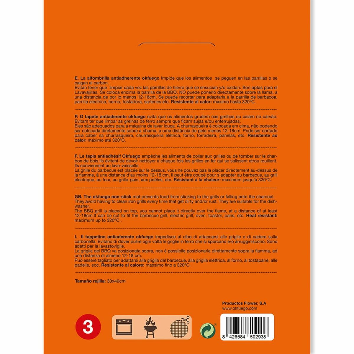 Alfombrilla para barbacoa Flower