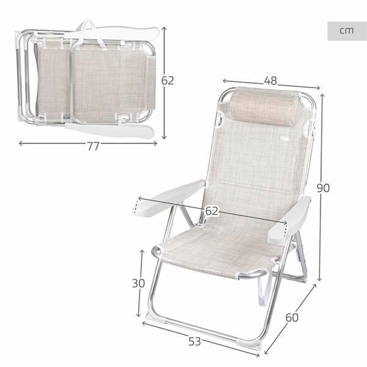 Silla de Playa Aktive 48 x 60 x 90 cm