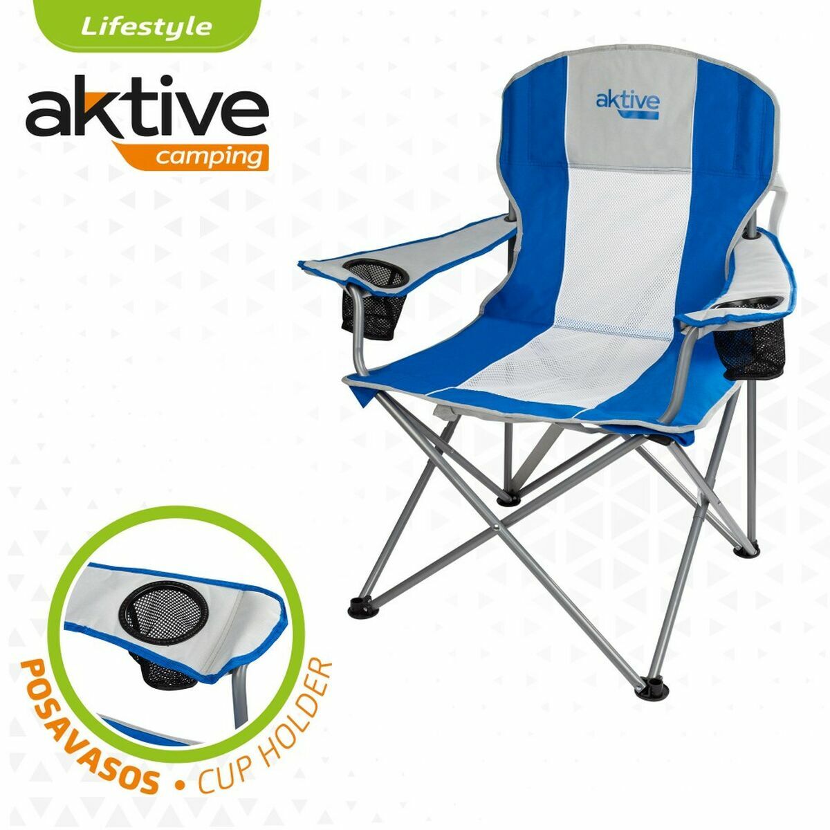 Silla Plegable Aktive 57 x 60 x 97 cm Azul