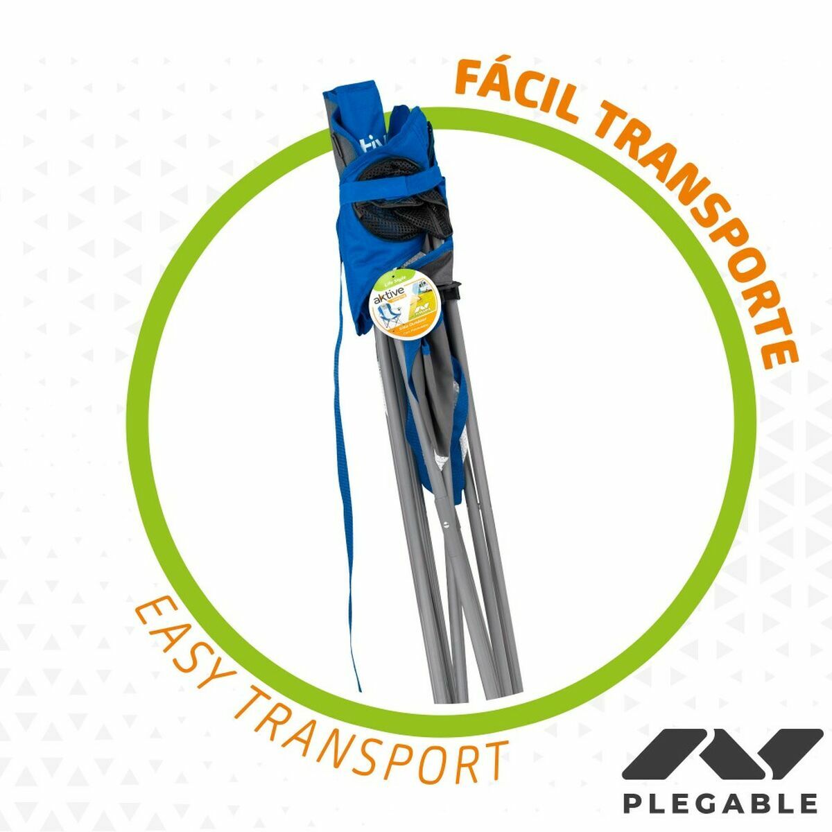 Silla Plegable Aktive 57 x 60 x 97 cm Azul