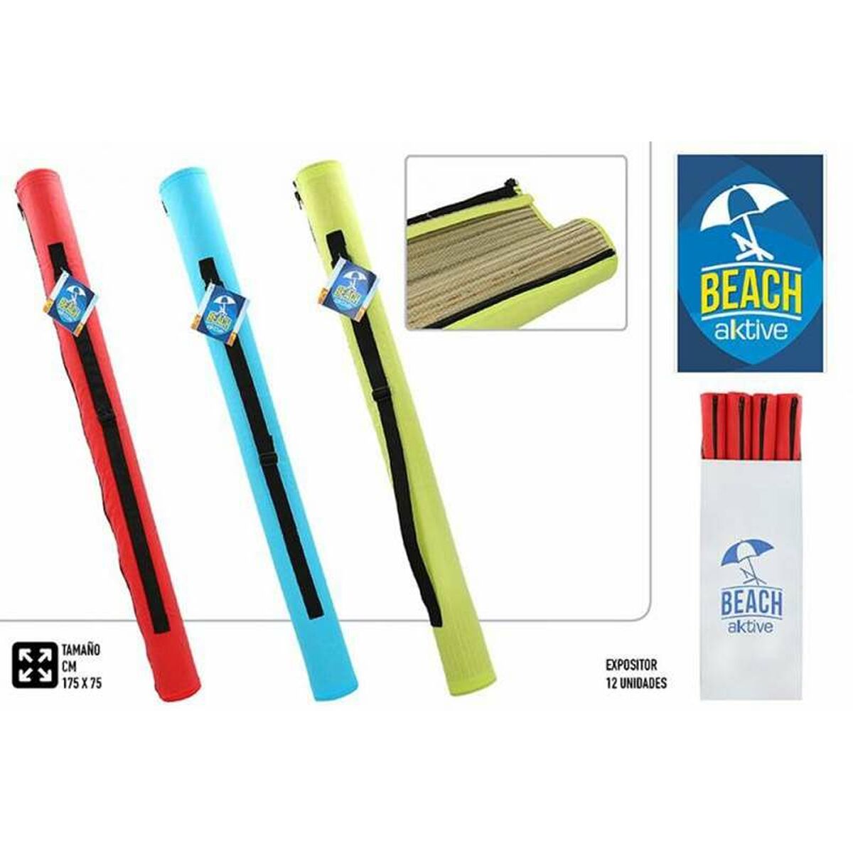 Esterilla de playa Colorbaby Amarillo Azul Rojo PVC 75 x 175 cm