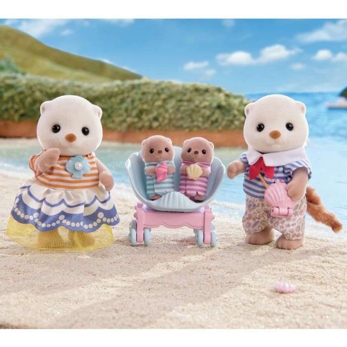 Figura Articulada Sylvanian Families La familia de las nutrias marinas Animales