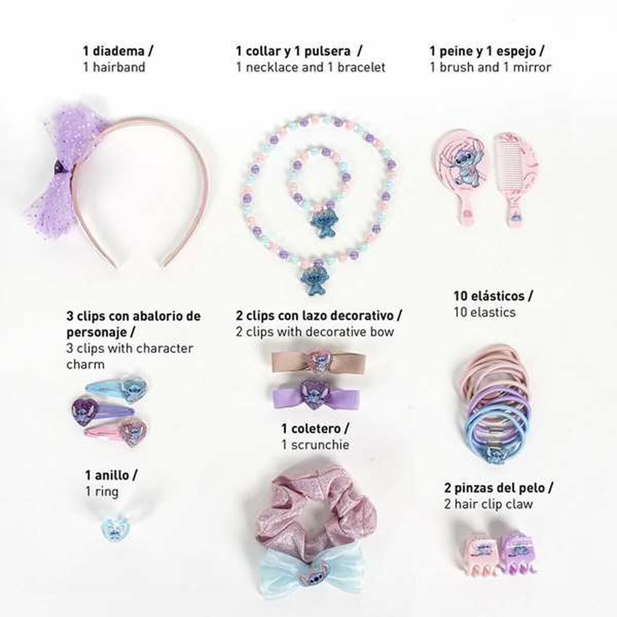 Accesorios para el Pelo Stitch Rosa 24 Piezas