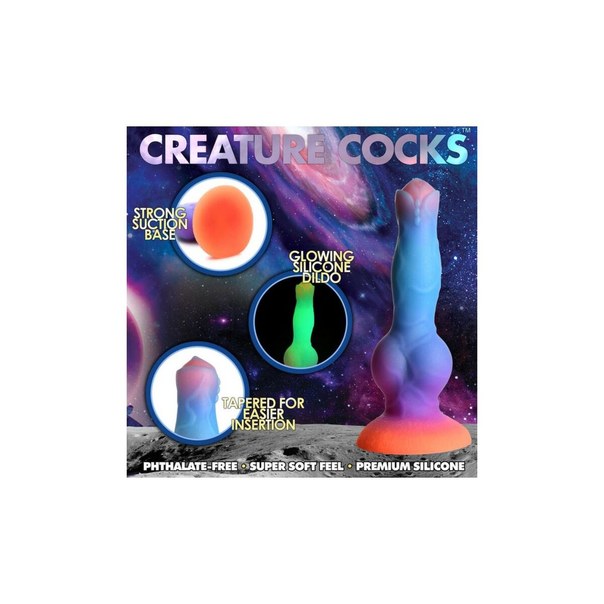 Dildo XR Azul Naranja Púrpura Ø 6,3 cm Ø 3,8 cm