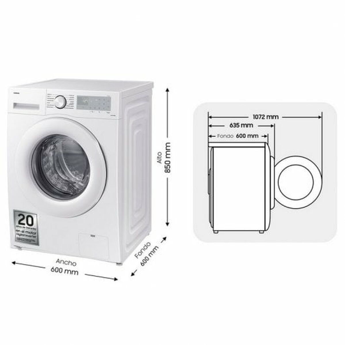 Lavadora Samsung WW80CGC04DTH 60 cm 1400 rpm 8 kg