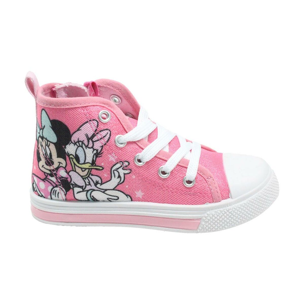 Botas Casual Infantiles Minnie Mouse Rosa Luces LED
