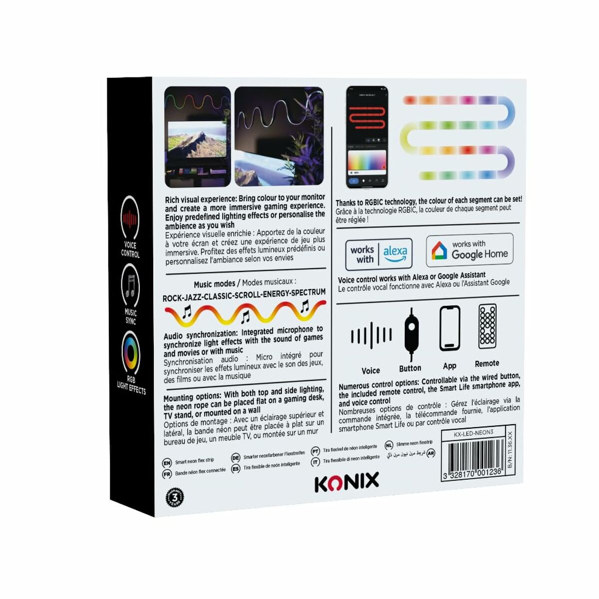 Tiras LED KONIX SMART 3 m Multicolor